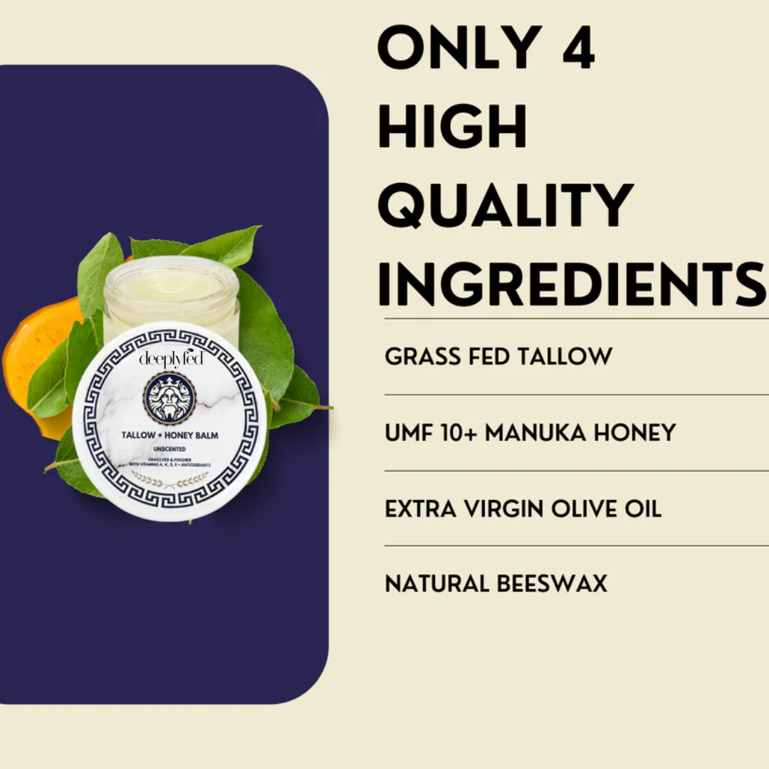 Whipped Beef Tallow & Organic Honey Balm - 2 oz